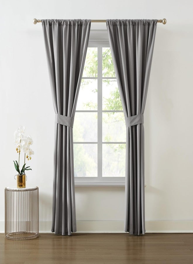 TRULY SOFT Everyday Grey 50x96 Window Curtain Panel Pair, Solid Color Themed, Oeko-TEX Certified - Image 2